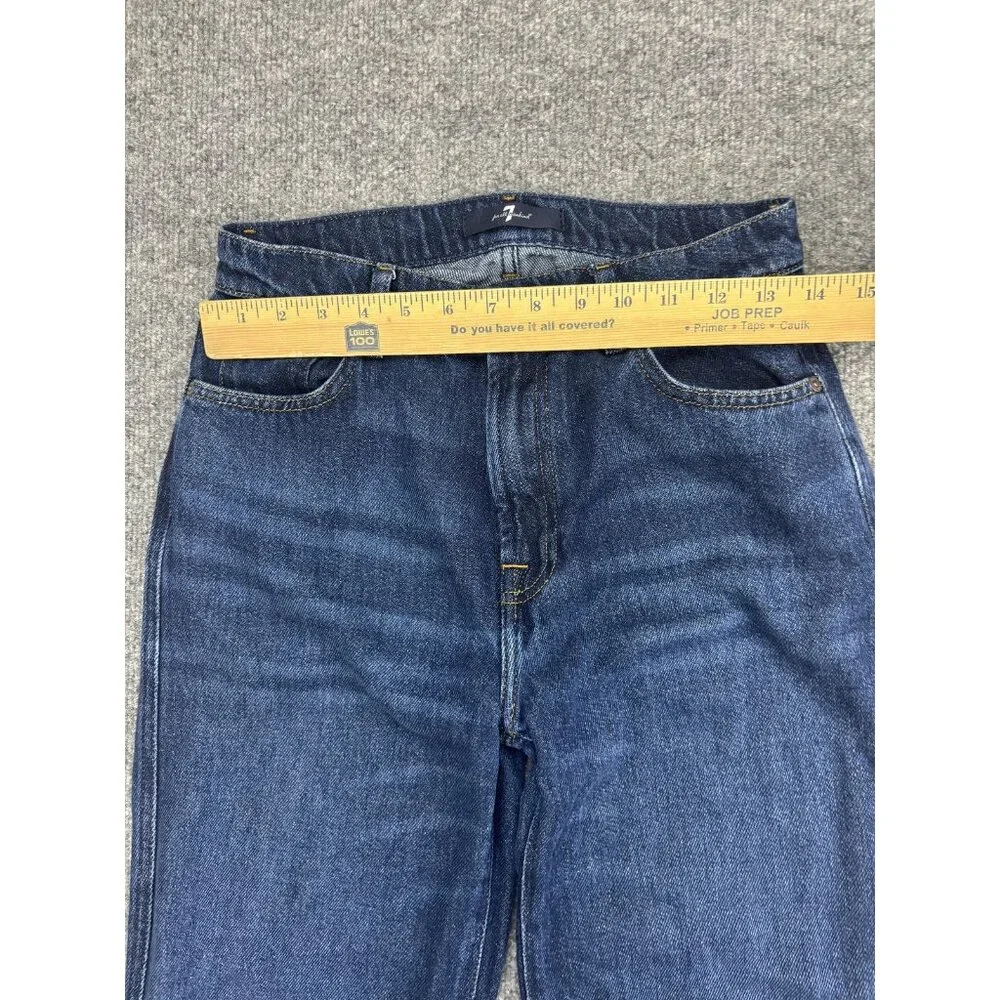 7 For All Mankind Dojo Tailorless Jeans Womens 27 Dark Wash High Rise Wide Leg - Picture 3 of 10